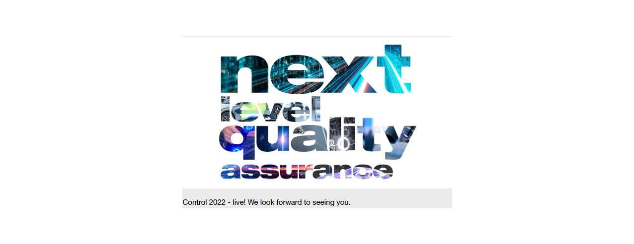 Control – International trade fair for quality assurance. Stuttgart: 03 - 06 May 2022